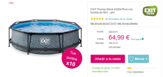 EXIT Piscina Stone 300x76cm con bomba de filtro por 64,99€