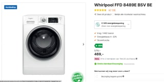 Whirlpool FFD 8489E BSV BE wasmachine Voorbelading 8 kg voor €469 bij Expert.