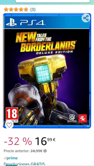 New tales from the Borderlands Deluxe Ed. PS4 por 16,99€