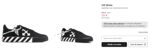 Zapatillas Off-White low vulcanized por 100€ en negras y blanco