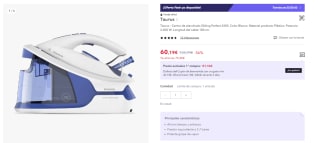 Taurus - Sliding Perfect 2400 Centro de planchado | 2400w | Depósito 1.5L | Planchado Veritcal | Golpe vapor 250g/min | Suela cerámica | Vapor continuo 120g/min, | Sistema Anti goteo por 48.19€