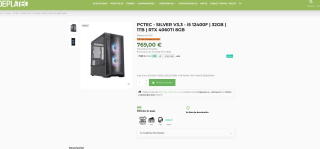 PCTEC SILVER V3.3 i5 12400F 32GB 1TB RTX 4060Ti 8GB por 769€