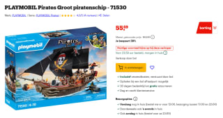 Playmobil Groot piratenschip (71530) voor €55,49 bij Bol