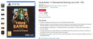 Tomb Raider 1-3 Remastered Starring Lara Croft (PS5) voor €24,99 bij Amazon NL