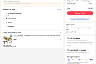 Carabana Breaking Bad bloques de construcción 29cm 432 piezas por solo 14,96€