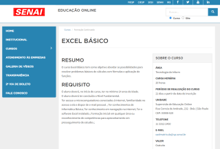 Curso Senai: EXCEL BÁSICO - Gratuito com Certificado