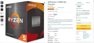 AMD Ryzen 5 5600X only for £88.34