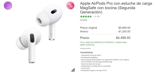 Apple AirPods Pro 2 por $4,499 en Costco