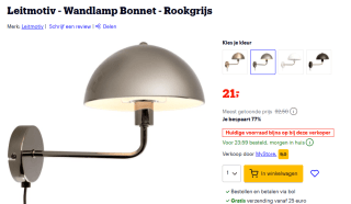 Leitmotiv wandlamp Bonnet bij Bol voor €21