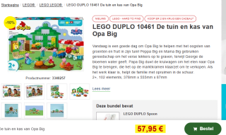 LEGO® DUPLO 10461 De tuin en kas van Opa Big voor €57,95 bij Proshop