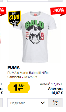 Descuentos de hasta -96% en Deportes outlet productos desde 0,47€