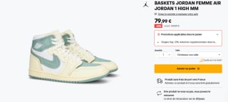 Basket femme Nike Air Jordan 1 Hight 'Method of Make' à 79,99€