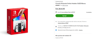 Nintendo Switch OLED Blanco por $3,914 en Bodega Aurrera
