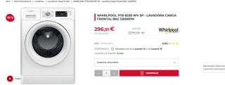 Lavadora 8kg Whirlpool B FFS 8258 W SP por 296,91€