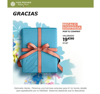 Regalo sorpresa por tu compra de 19,90€ desde Yves rocher