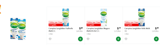 1+1 gratis op Campina Langlekker houdbare melk bij de Jumbo