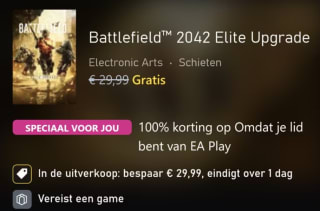 Battlefield™ 2042 Elite Upgrade gratis voor Game Pass Ultimate en EA Play-leden