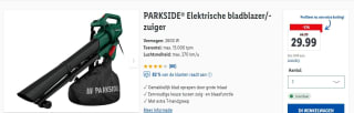 PARKSIDE® Elektrische bladblazer/-zuiger voor €29,99 in de Lidl webshop