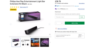 Philips Hue Play White and Colour Ambiance Smart Light Bar Extension - Black