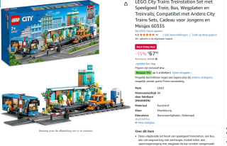 LEGO 60335 City Trains Treinstation Set voor €67,99 bij Amazon
