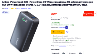 ANKER 533 30W Powerbank Zwart voor €27,99 bij Bol