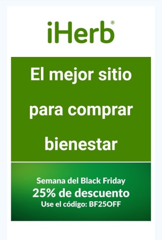 -25% de Descuento Black Friday en iHerb.