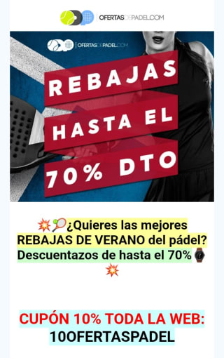 Hasta -70% Las Rebajas de Ofertas de Padel.