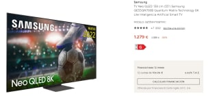 Television Neo QLED 138 cm (55") Samsung QE55QN700B Quantum Matrix Technology 8K Lite Inteligencia Artificial Smart TV por 899€