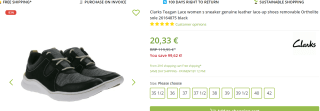 Clarks dames Teagan Lacesneakers voor €20,33 bij Outlet46