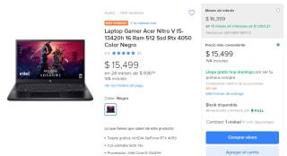 Laptop Acer Nitro V I5-13420h RTX 4050 en $15,499 | Mercado Libre
