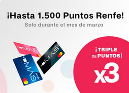 45€ Gratis para gastar en Renfe con tarjeta Renfe Mastercard