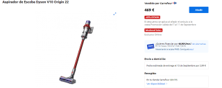 Aspirador de Escoba Dyson V10 Origin 22 por 375.2€