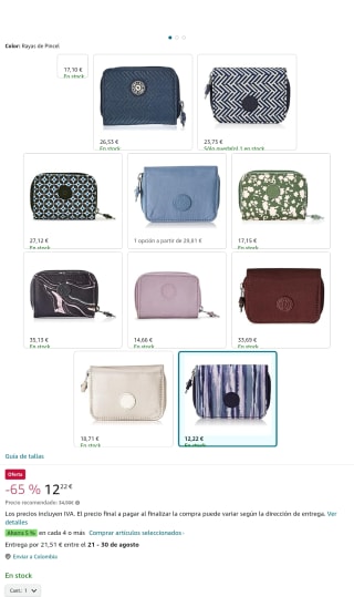 Monedero kipling Money love por 12,22€