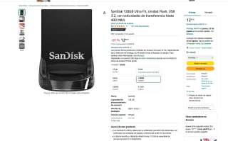 SanDisk 128GB Ultra Fit Unidad Flash USB 3.2 a tan solo 12,95€