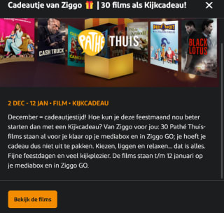 30 gratis Pathé-Thuis films via Ziggo