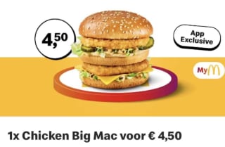 1 Chicken Big Mac voor €4,50 bij McDonald's