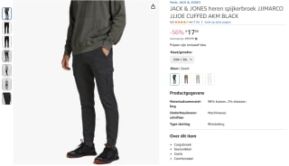 JACK & JONES heren cargobroek JJIMARCO JJJOE CUFFED zwart voor €17,69 bij Amazon