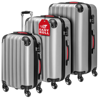 Monzana - Kofferset - 3 Stuks - Zilver - M/L/XL voor €83,95 bij DeubaXXL