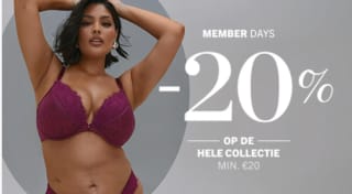 20% Korting op de gehele collectie voor members bij Hunkemöller