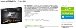 Samsung 970 EVO Plus M.2 - SSD - 1TB voor €72,90 bij Megekko