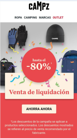 Hasta el -80% de Descuento en CAMPZ.