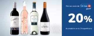 -20% Acumulable en Cheque-ahorro con estos vinos.