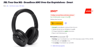JBL Tour One M2 Zwart voor €250,99 bij Bol.com