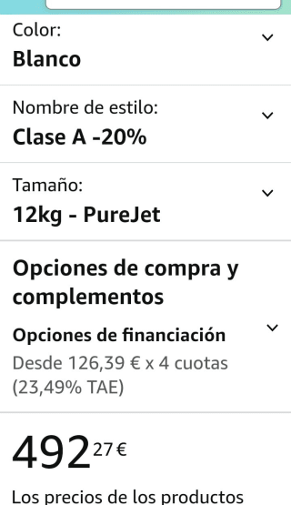 Hisense WF3S1243BW3, Lavadora, 12 Kg, Wifi, Class A por 492,27€.