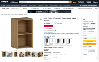 Estantería Vida Designs Oxford Cube Roble 2 niveles por 16,99€