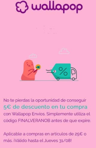 5€ descuento en todas tus compras en Wallapop