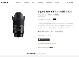 Sigma 35mm F1.4 DG HSM Art por solo 349€