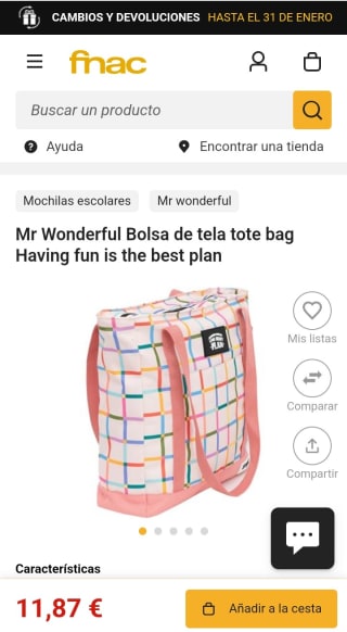 Mr.Wonderful Bolsa tela Tote Bag por 11,07€.