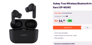 AUKEY EP-M1NC TWS draadloos headphones voor €11,95 bij Ibood