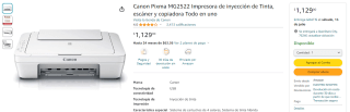 Impresora Canon Pixma MG2522 por $1,129 en Amazon